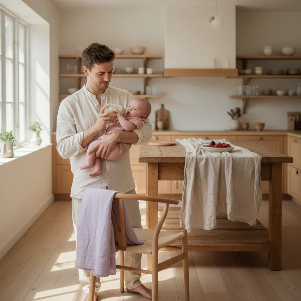Forelder forsøker å gi baby flaske med morsmelk