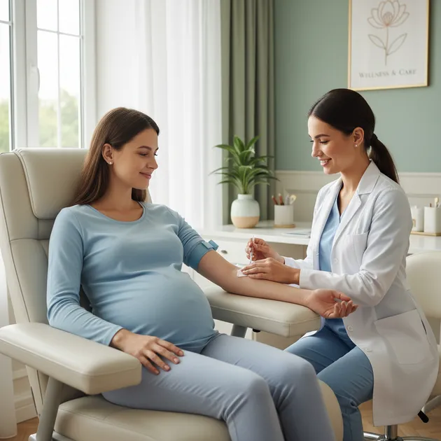 Gravid par i samtale med genetisk veileder om fosterdiagnostikk
