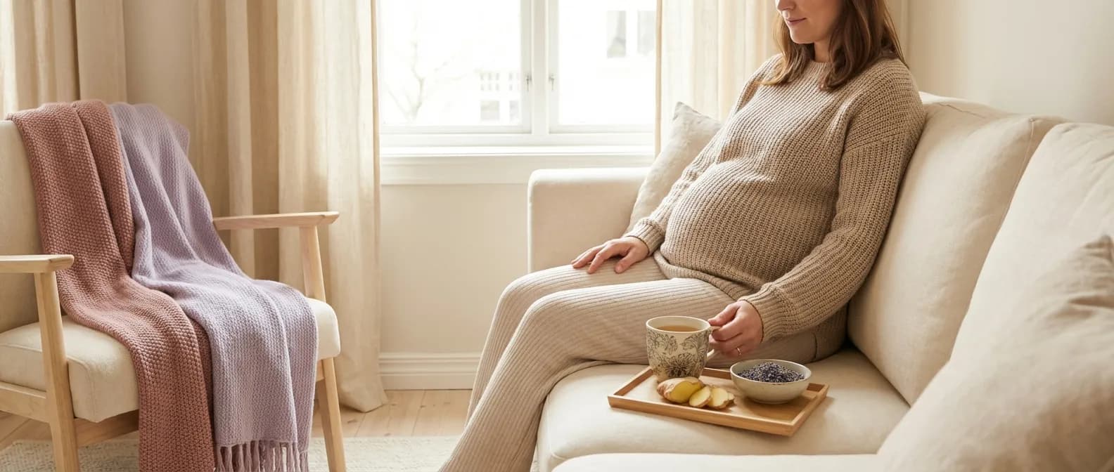 Gravid kvinne med ingefærte mot kvalme