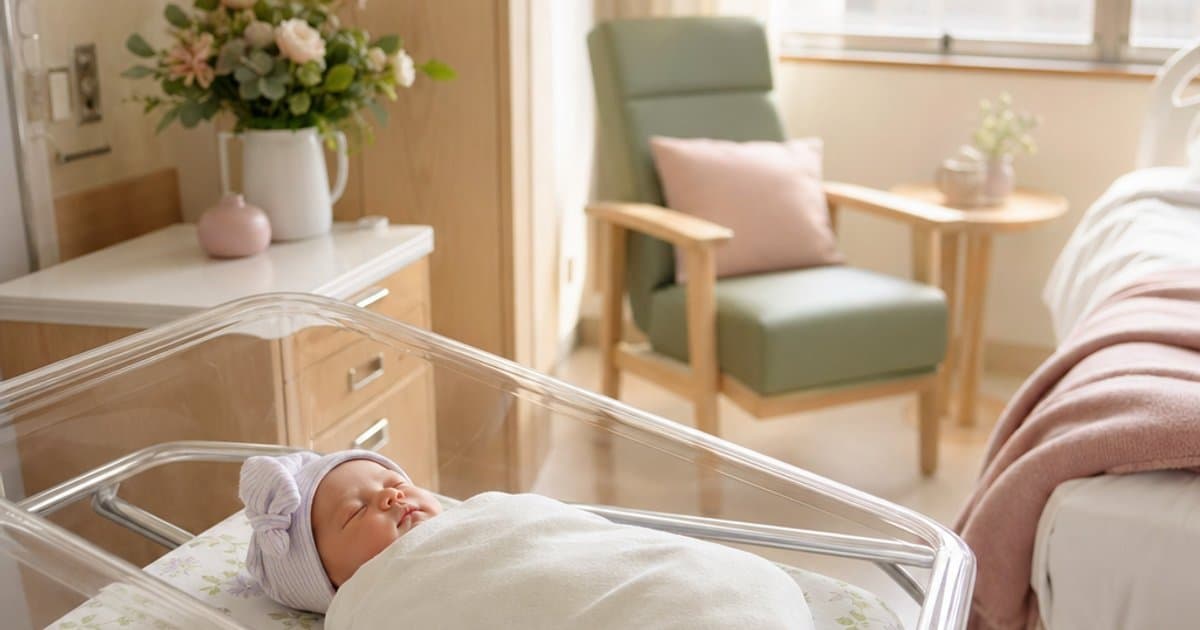 Jordmor gir K-vitamin-injeksjon til nyfødt baby som ligger trygt på morens bryst