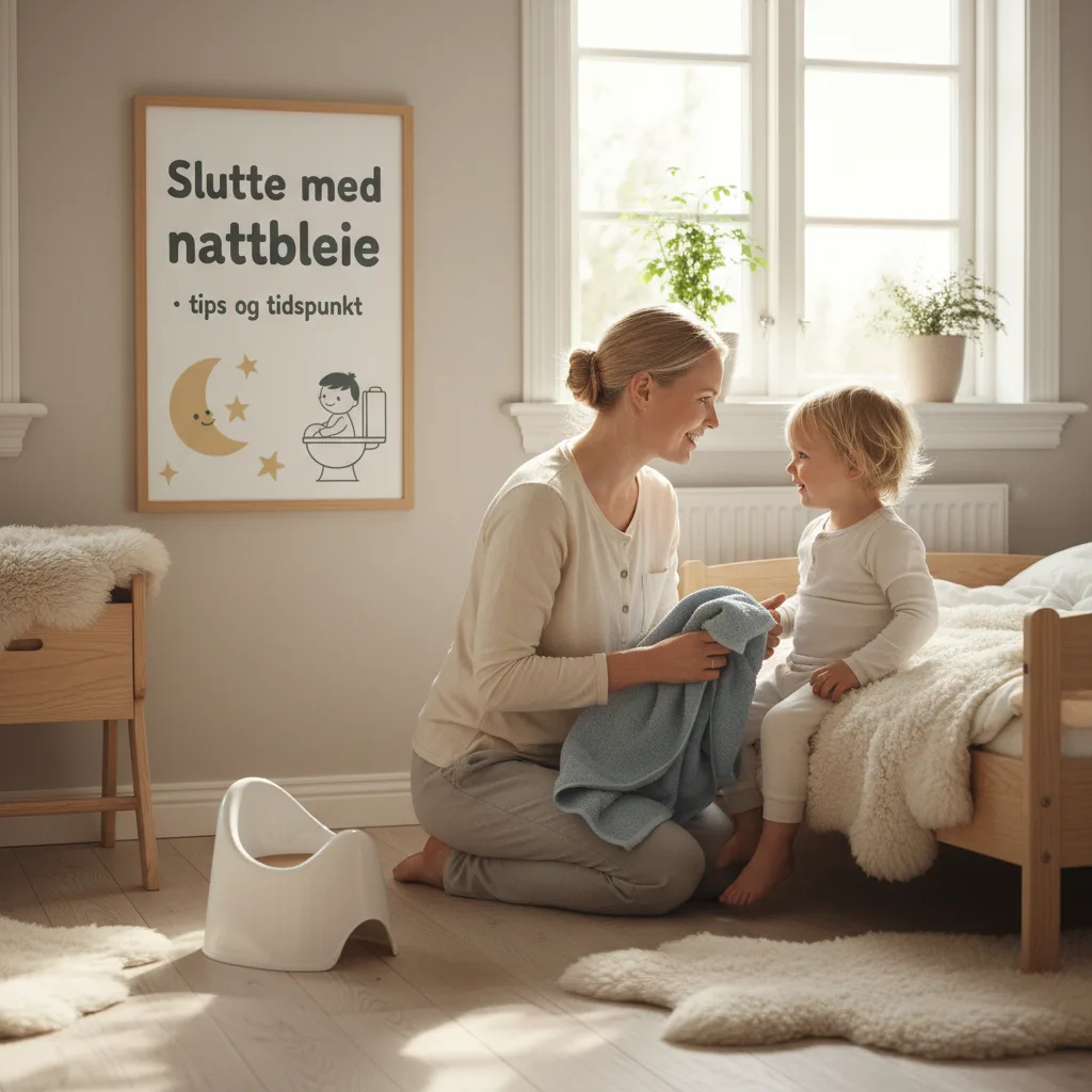 Sovende barn i sengen med mykt nattlys