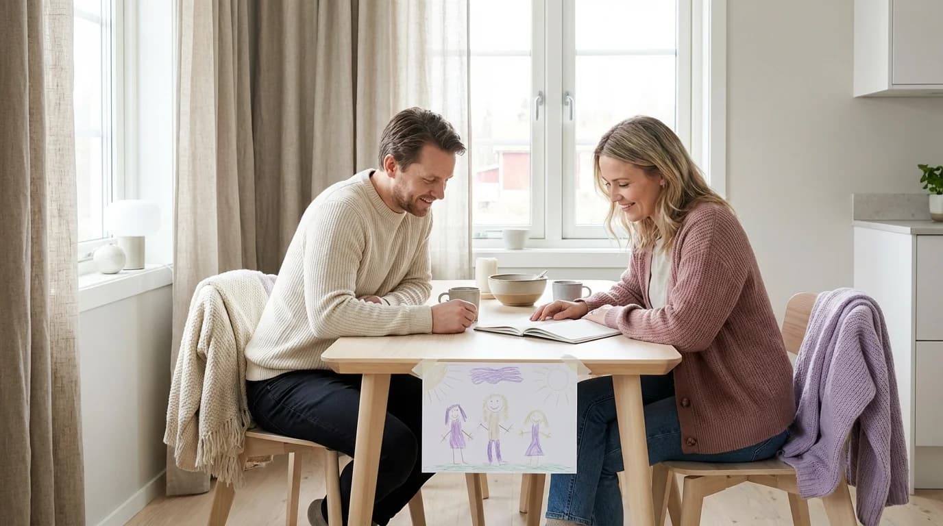 To foreldre samarbeider om barnets hverdag