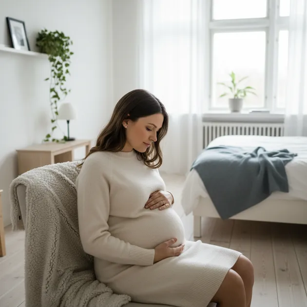 Gravid kvinne i slutten av svangerskapet