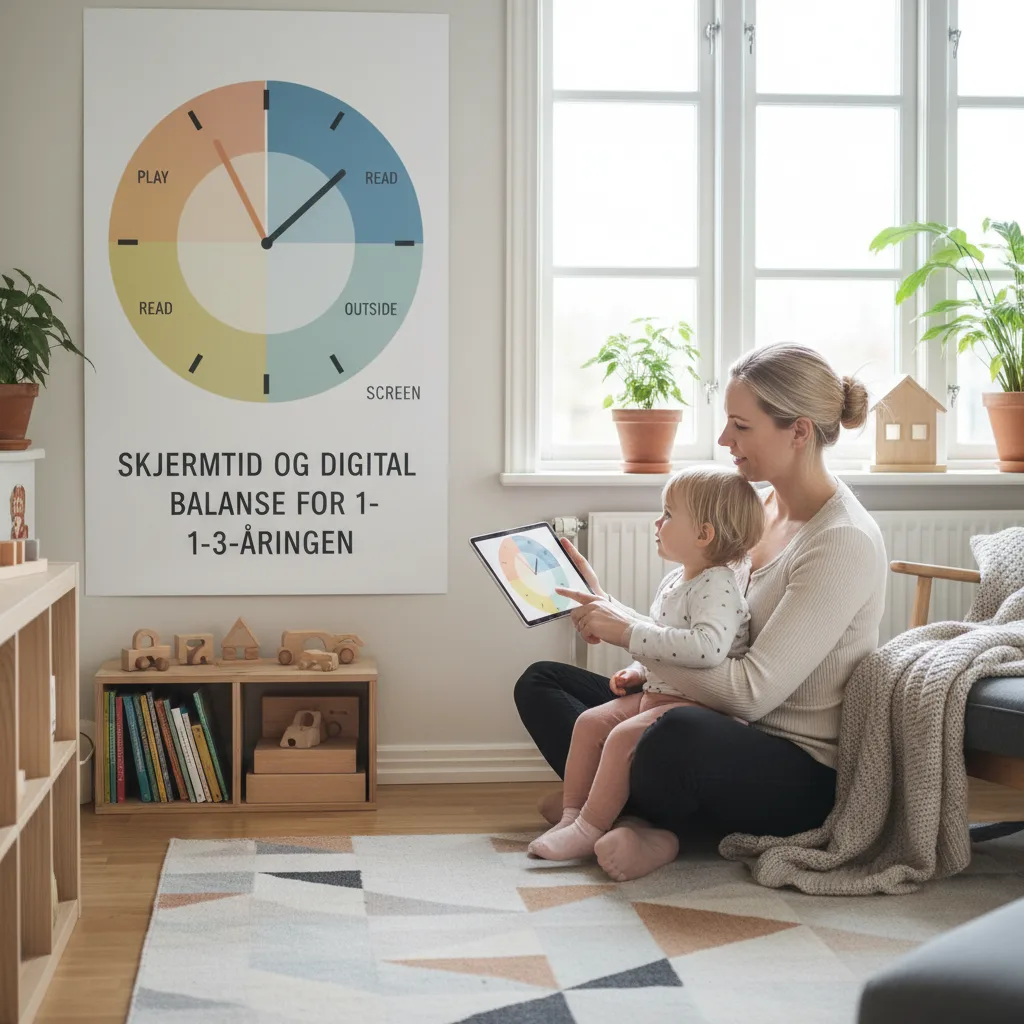 Småbarn som leker med klosser på gulvet i stedet for å se på skjerm