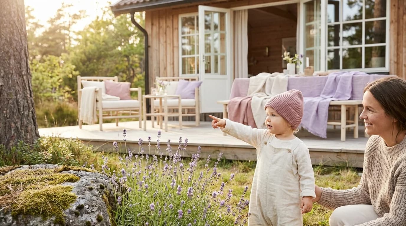 Halvannetåring utforsker naturen med nysgjerrighet