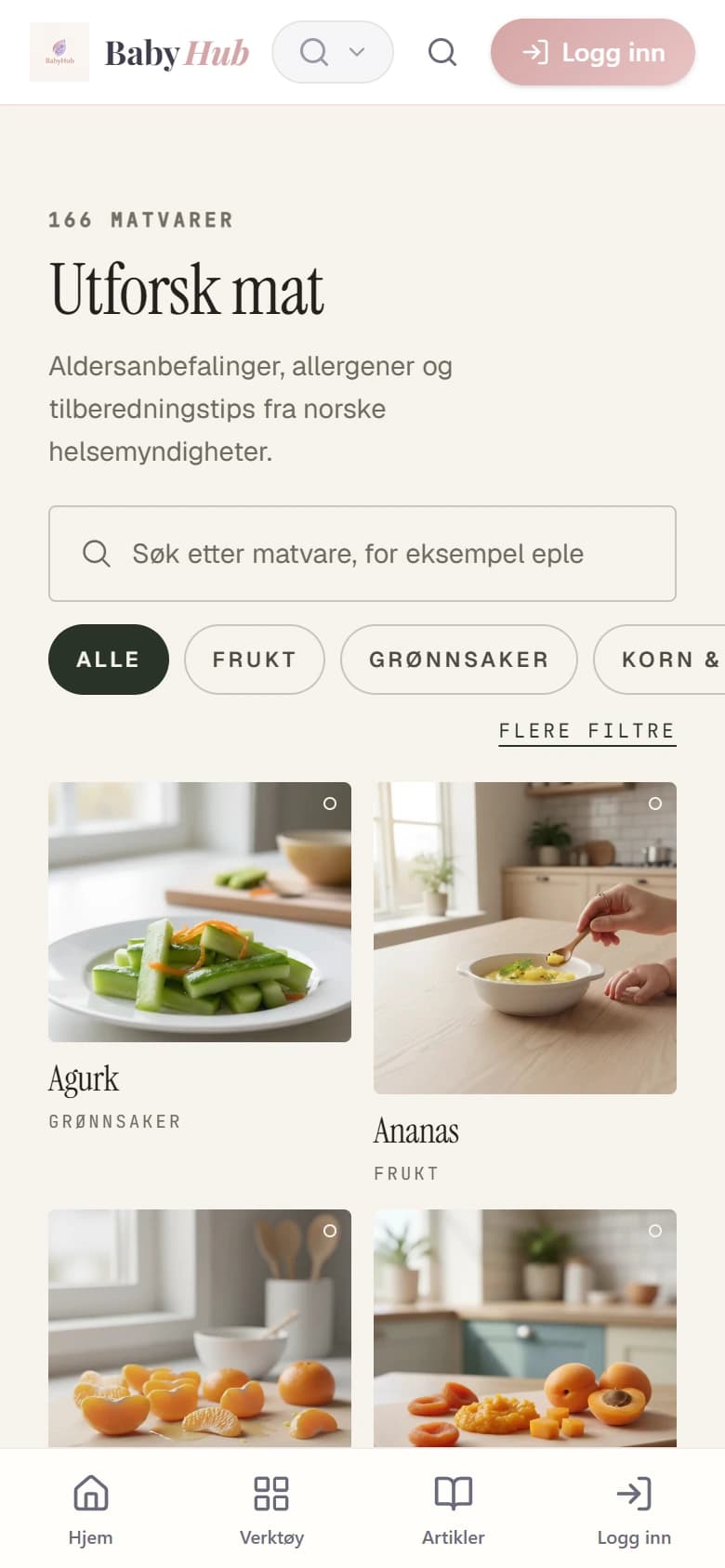 SmartStart på mobil, eksempel med fiktive data