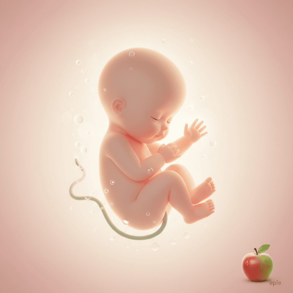 Illustrasjon av babyen i uke 15