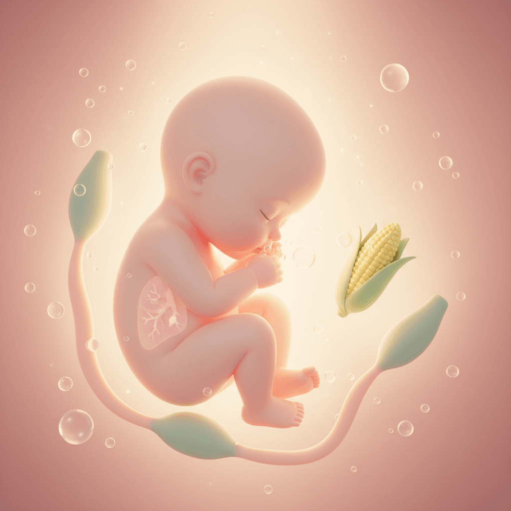 Illustrasjon av babyen i uke 24