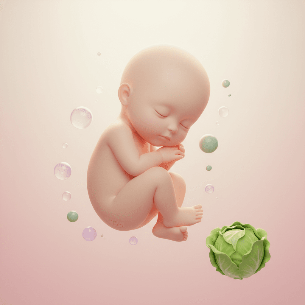 Illustrasjon av babyen i uke 26