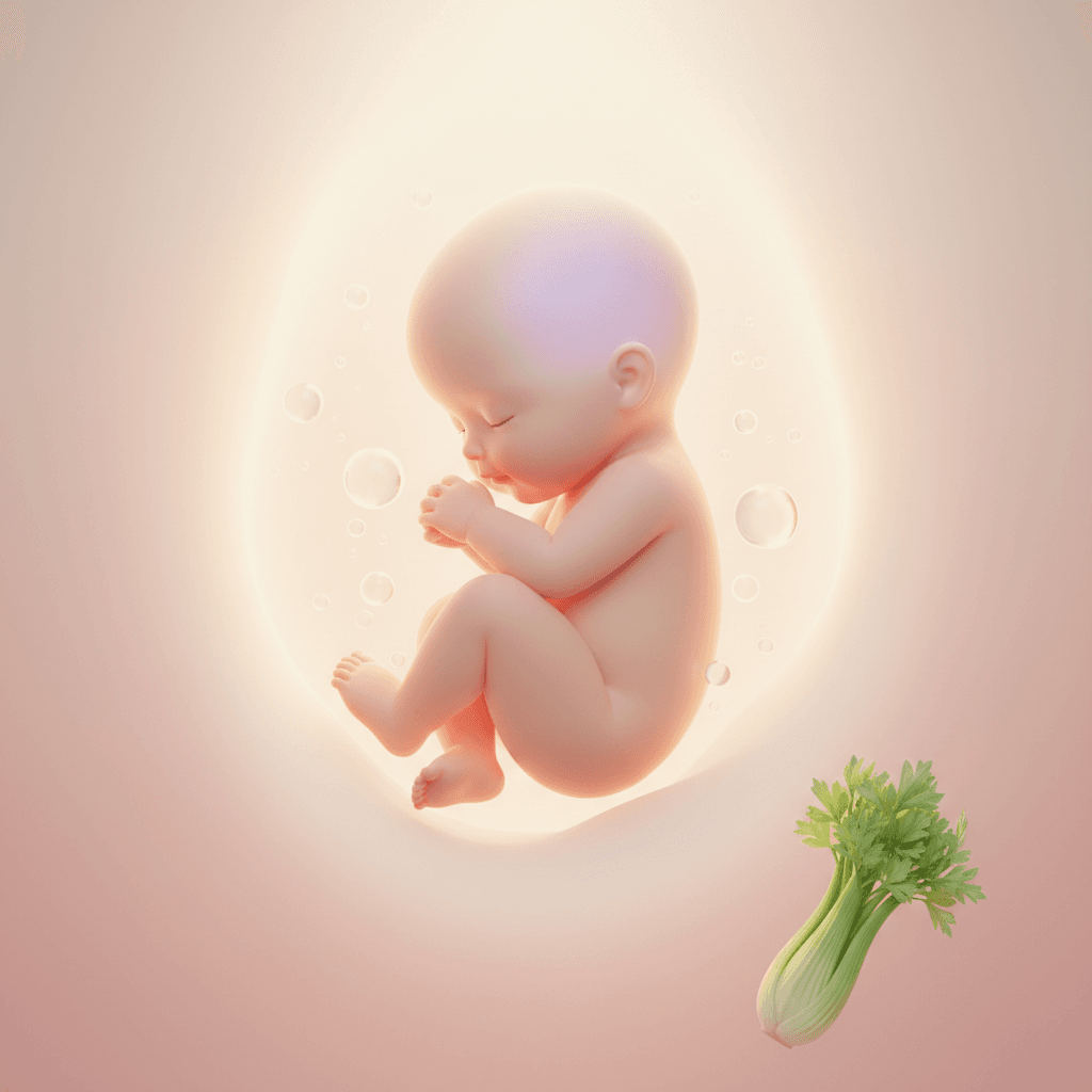 Illustrasjon av babyen i uke 33