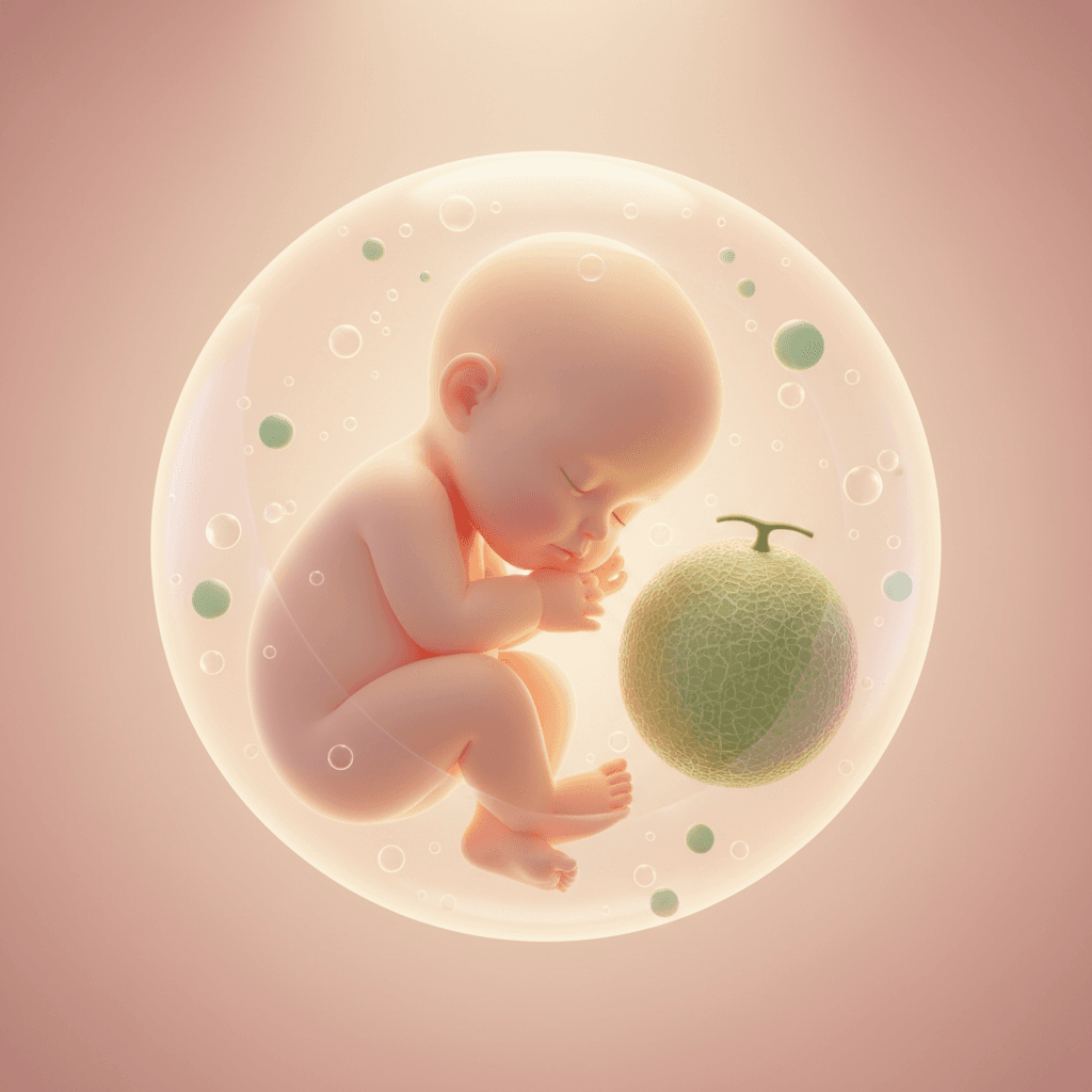 Illustrasjon av babyen i uke 35
