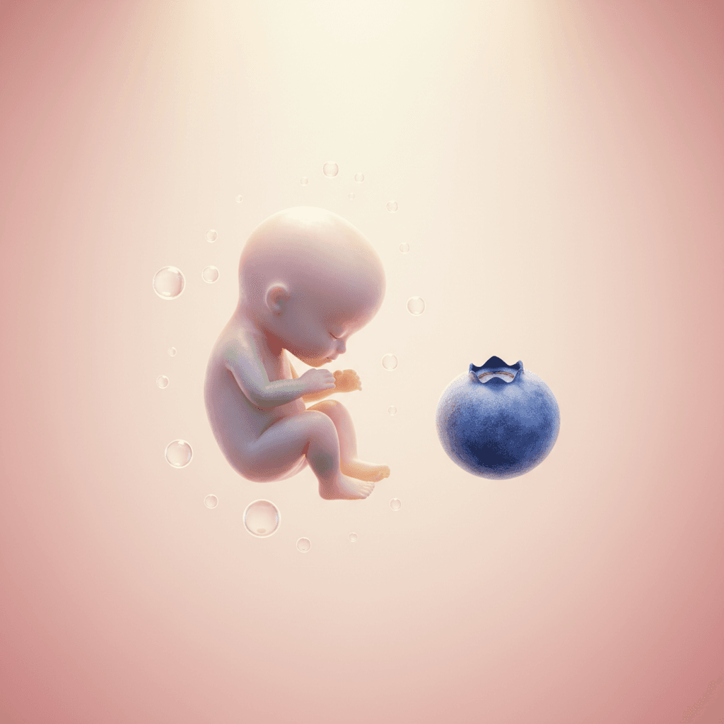 Illustrasjon av babyen i uke 7