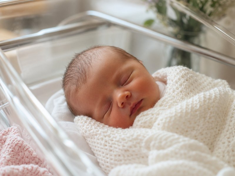 Nyfødt baby ligger trygt på morens bryst rett etter fødselen mens jordmoren observerer