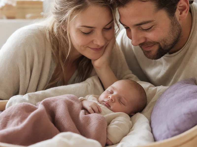 Foreldre observerer baby som sover rolig - tilstand vurderes uten unødig vekking