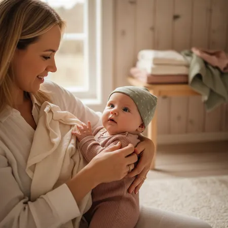 Omsorgsfull forelder som støtter barn - Slik kler du babyen etter årstid og temperatur