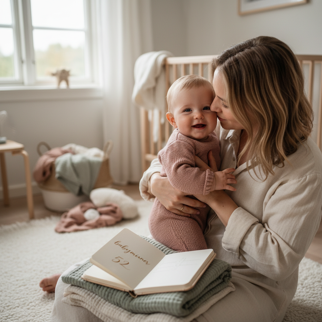 Omsorgsfull forelder som støtter barn - 52 babyminner fra det første året du ikke vil glemme
