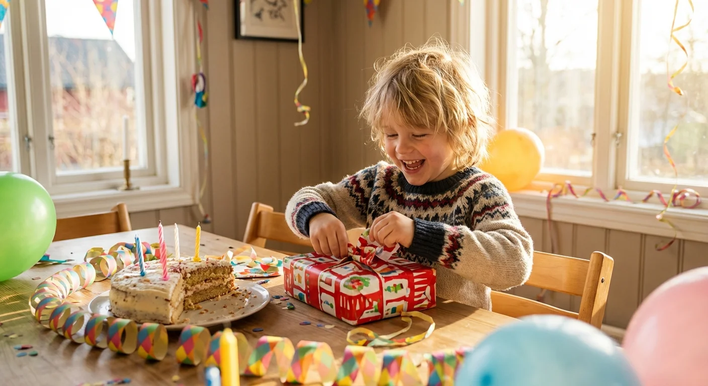 Forelder og barn i et rolig hjemmemiljø - illustrasjon for Bursdagsgave til barn - de beste gavetipsene etter alder og budsjett