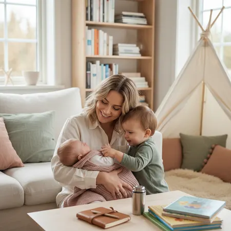 Omsorgsfull forelder som støtter barn - Camping med baby og småbarn