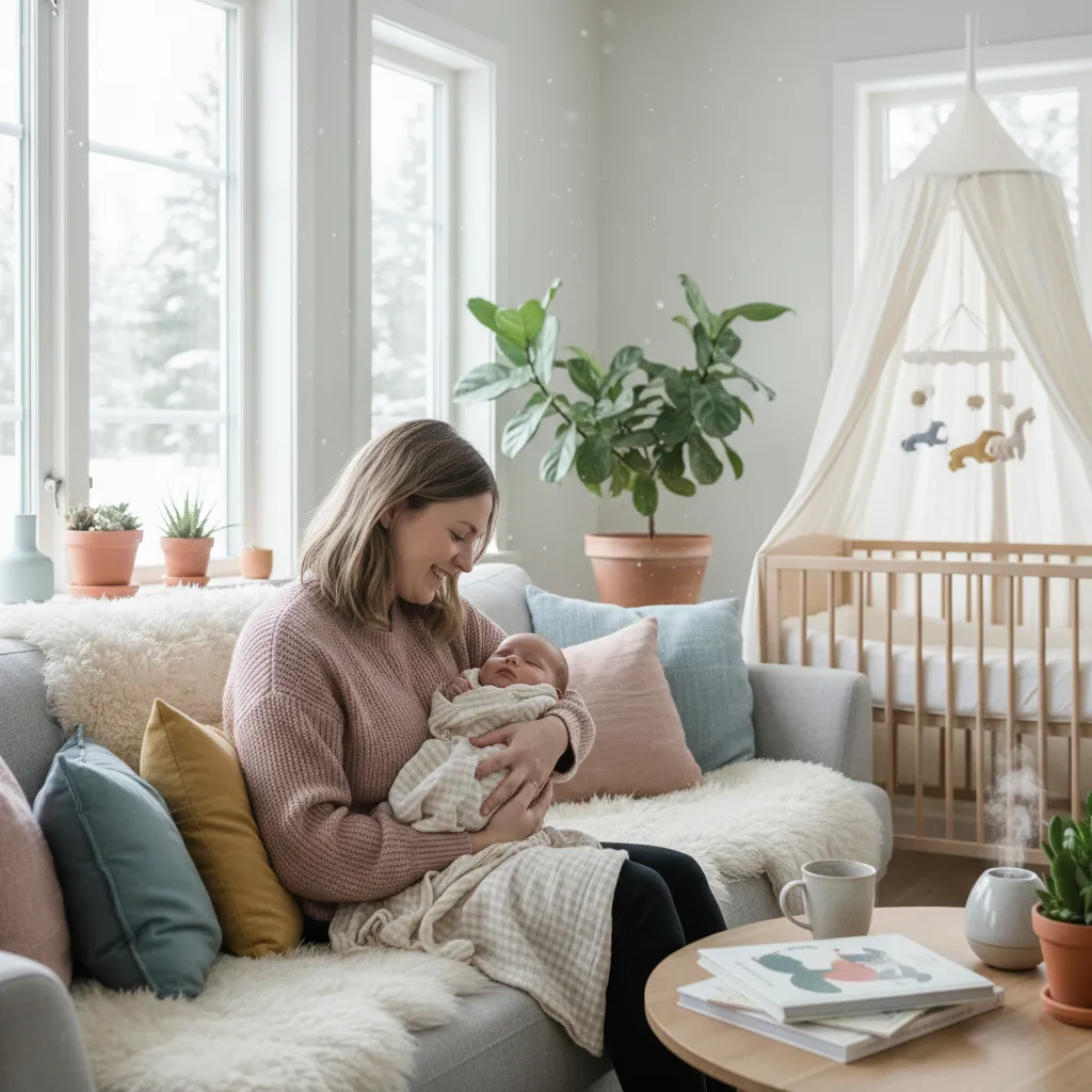 Omsorgsfull forelder med barn i en rolig atmosfære