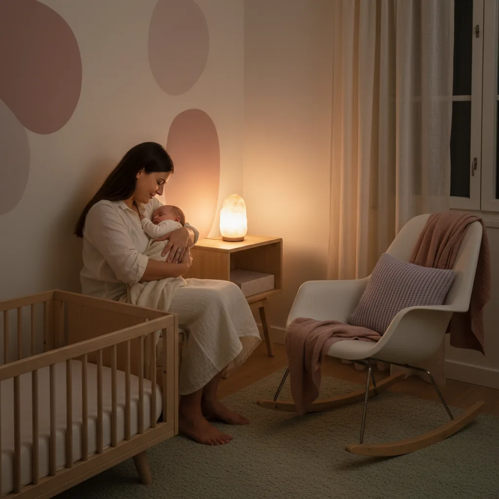 Forelder og baby i fredelig nattrutine