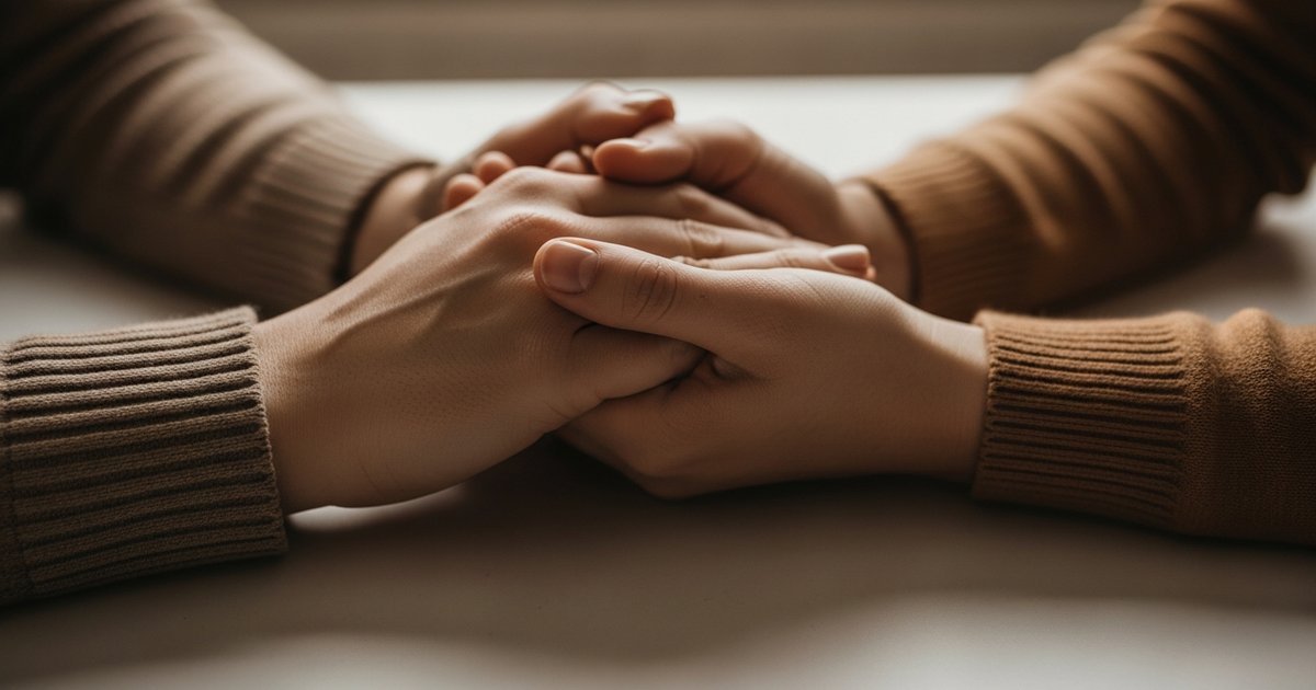 Støttende hender som symboliserer håp og medisinsk hjelp