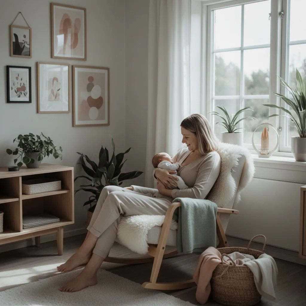 Omsorgsfull forelder med barn i en rolig atmosfære