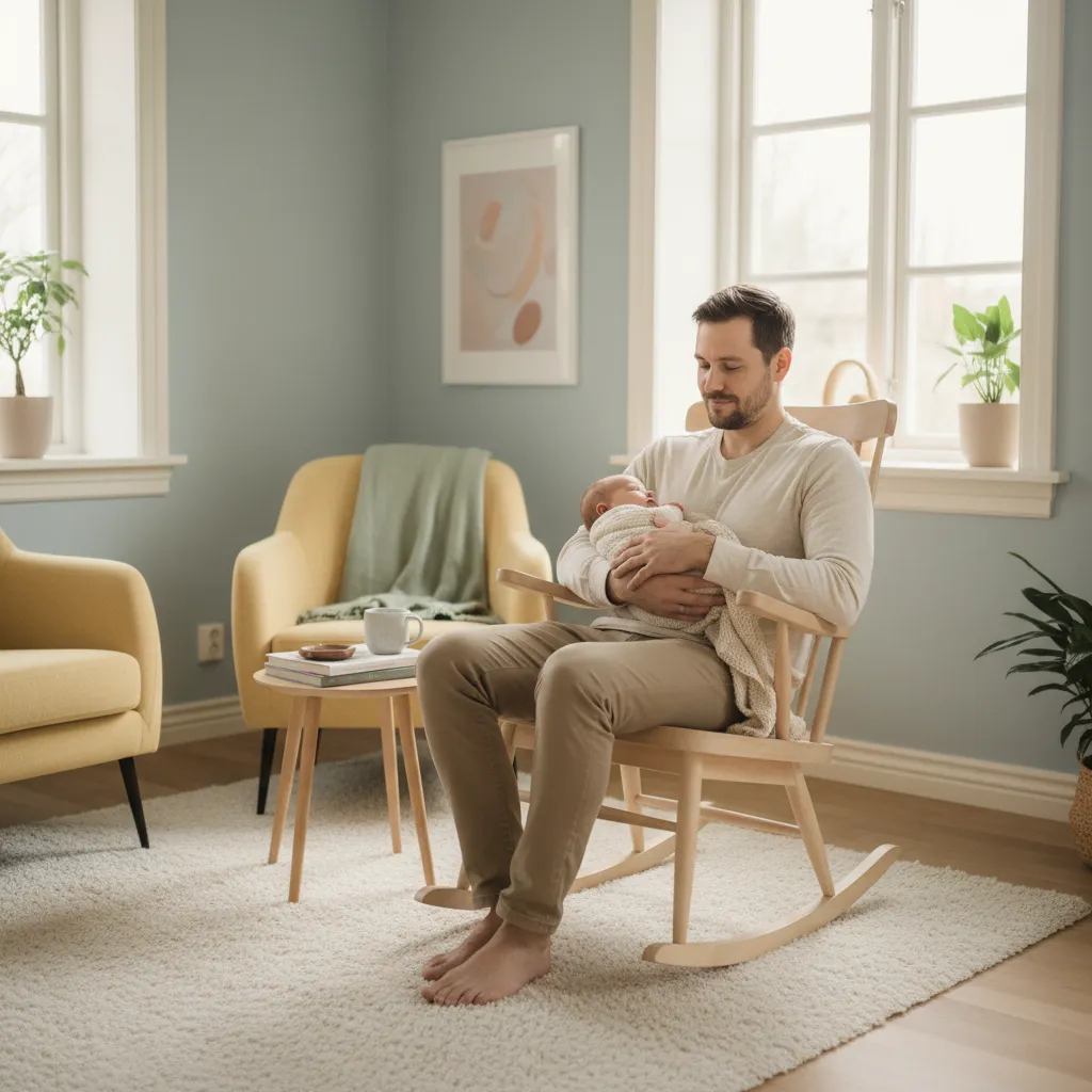 Omsorgsfull forelder med barn i en rolig atmosfære