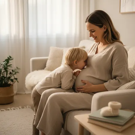 Omsorgsfull forelder som støtter barn - Gravid uke for uke