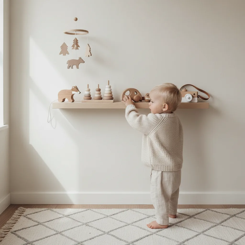 Omsorgsfull forelder som støtter barn - Leker som utvikler baby
