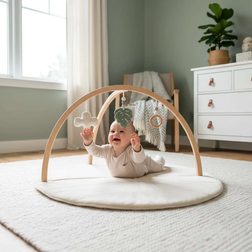 Forelder og barn i et rolig hjemmemiljø - illustrasjon for Leker som utvikler baby