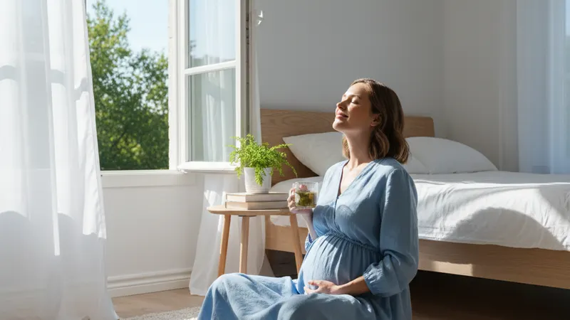 Omsorgsfull forelder som støtter barn - Nesespray gravid