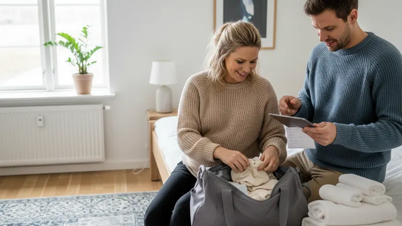 Gravid kvinne som bruker rieteller-appen på telefonen