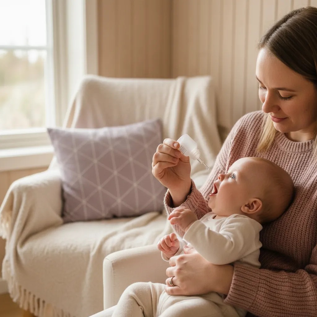 Forelder og barn i et rolig hjemmemiljø - illustrasjon for Rotavirus hos barn - symptomer, vaksine og behandling