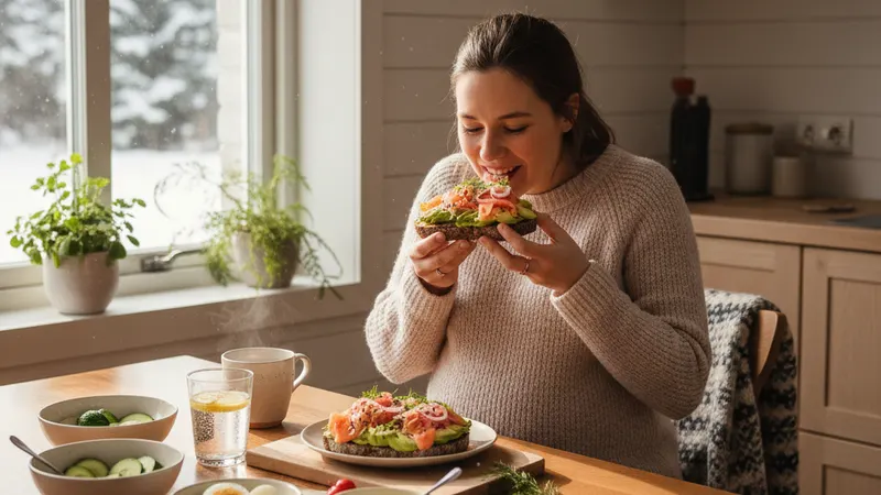 Omsorgsfull forelder som støtter barn - Salami og spekemat gravid