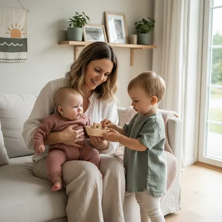 Omsorgsfull forelder som støtter barn - Sommeraktiviteter med baby og småbarn