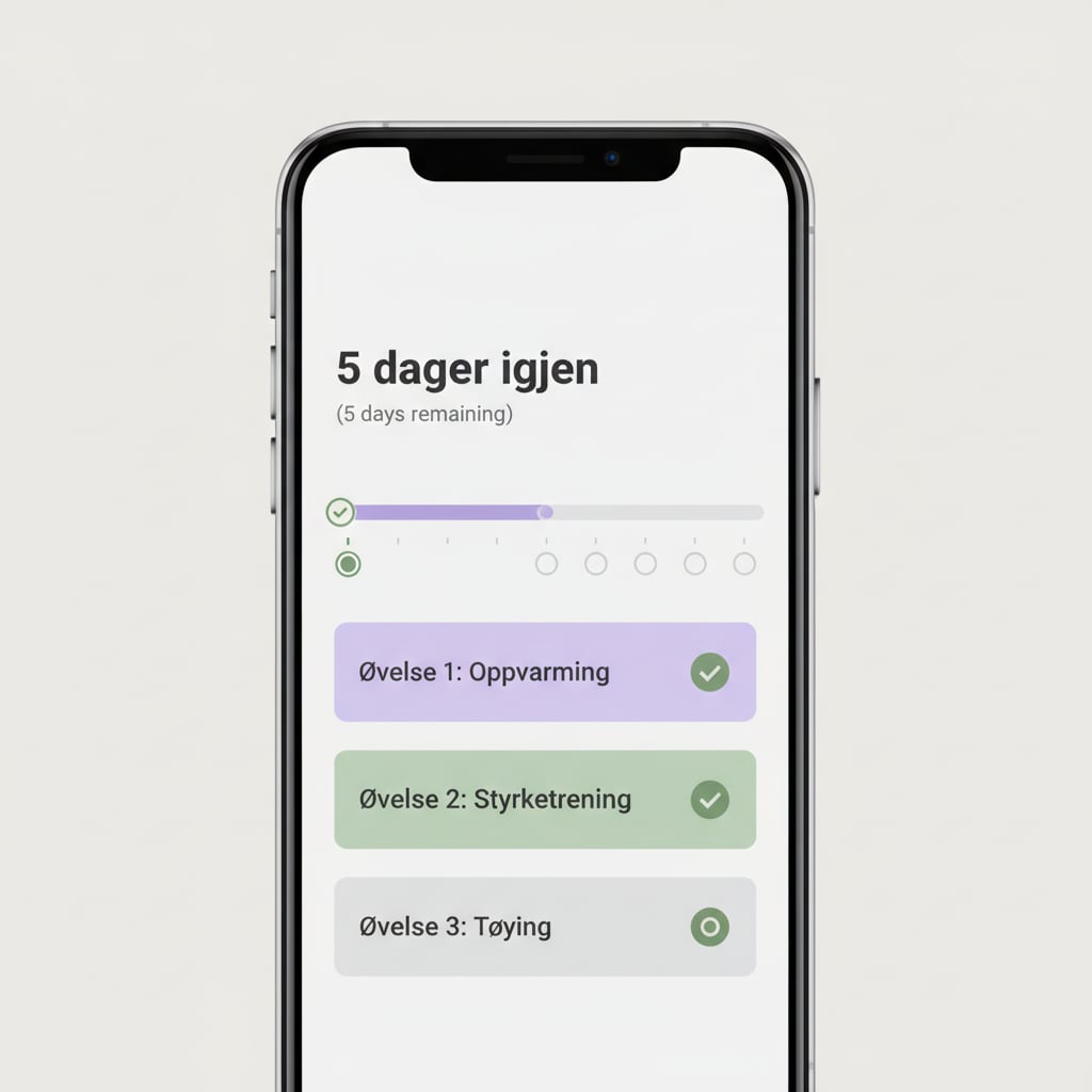 Sova treningsmodus med fremdriftsindikator