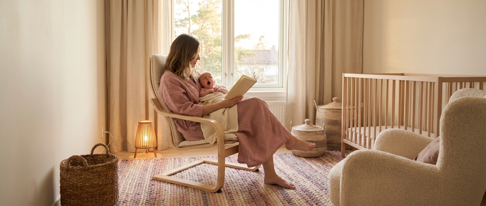 Sovende baby i trygt barnerom