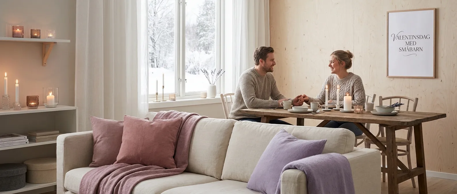 Par ler sammen i stearinlys, varm gjenforeningsstemning
