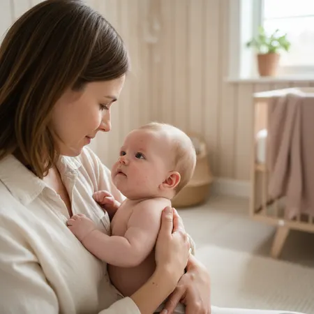 Glad baby i sommerklær som leker trygt i skyggen