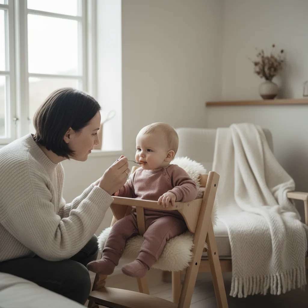 Barn og mat i en varm familiesetting