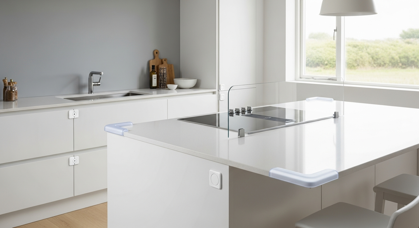 Nordic kitchen with baby safety features